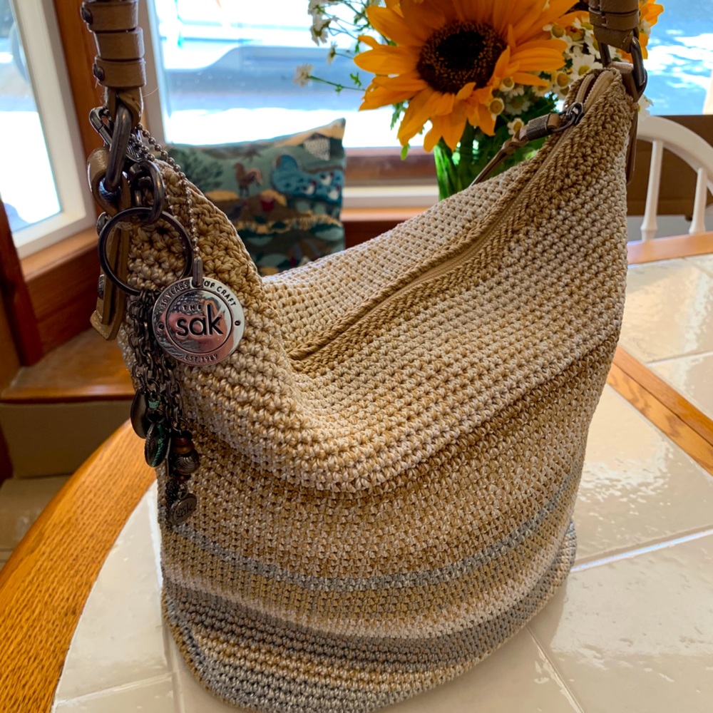 The Sak Sequoia Crochet Hobo Sand Stripe